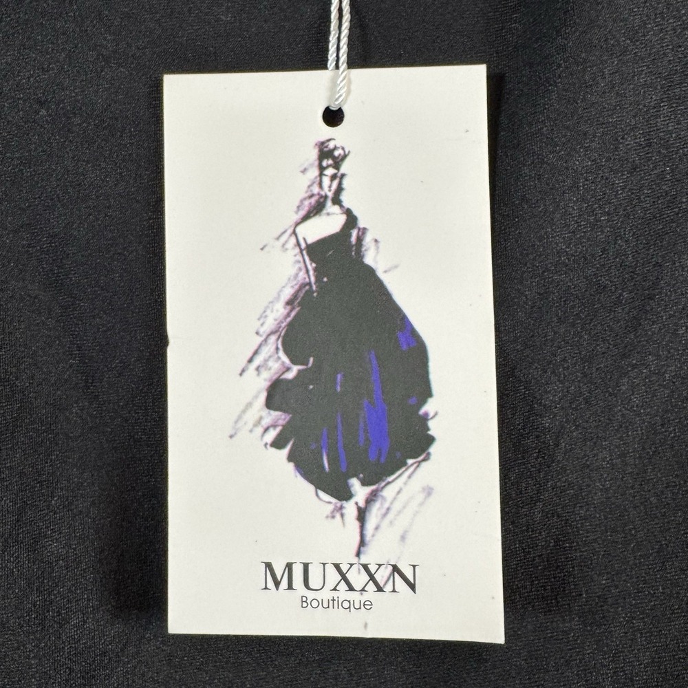 MUXXN Black Ruched Bodycon Midi Dress Sleeveless Women's 3X NWT Cocktail Party - Picture 4 of 12
